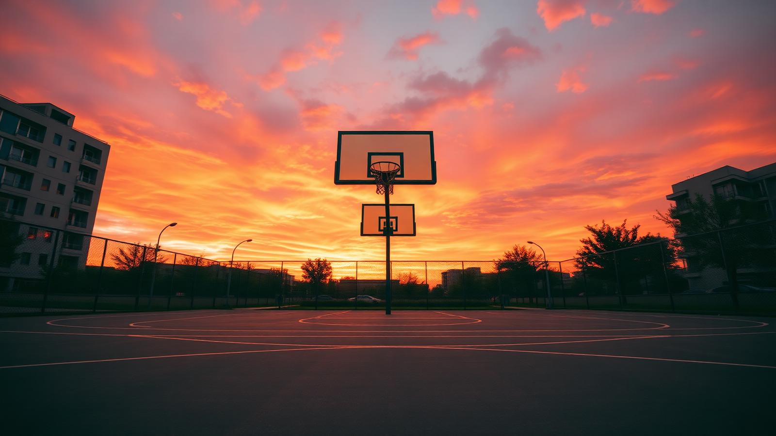 Court at sunset